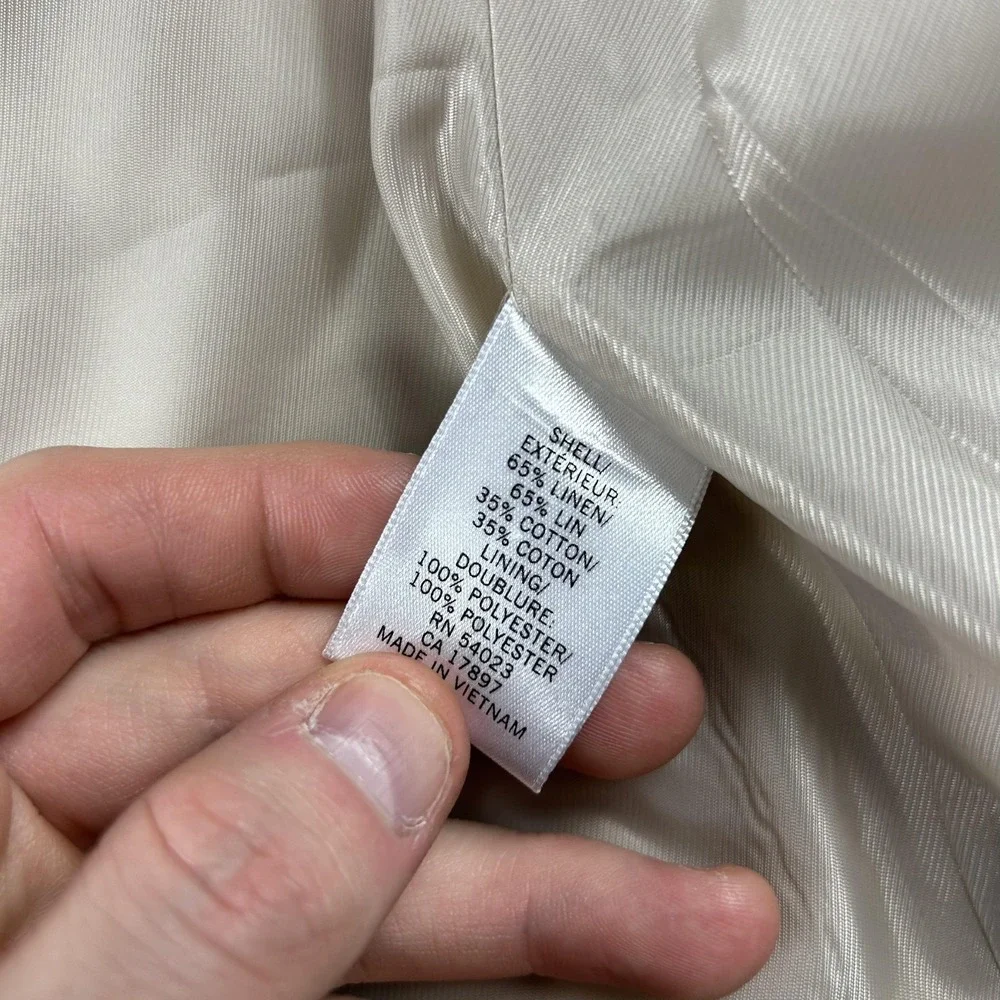 Banana Republic Blazer Mens 42R Beige Linen Cotton 3 Button‎ Sport Coat Summer